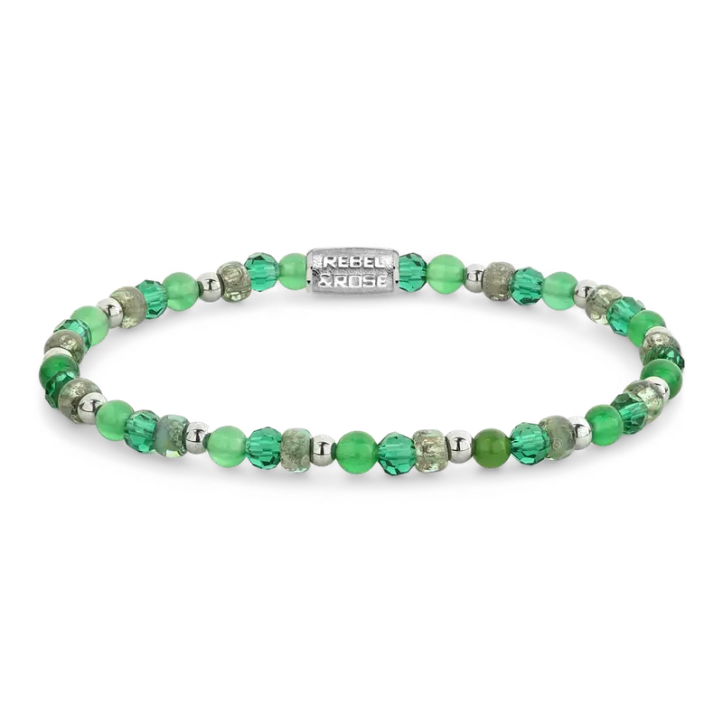 Green Morning Glam Rocks Silver kralen armband dames
