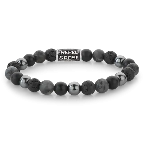 Grey Rocks Vintage - 8mm - Kralen Armband Heren