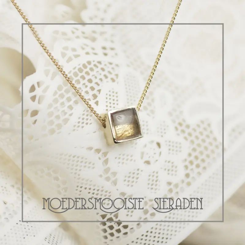 Haarlok Ketting Square Goud