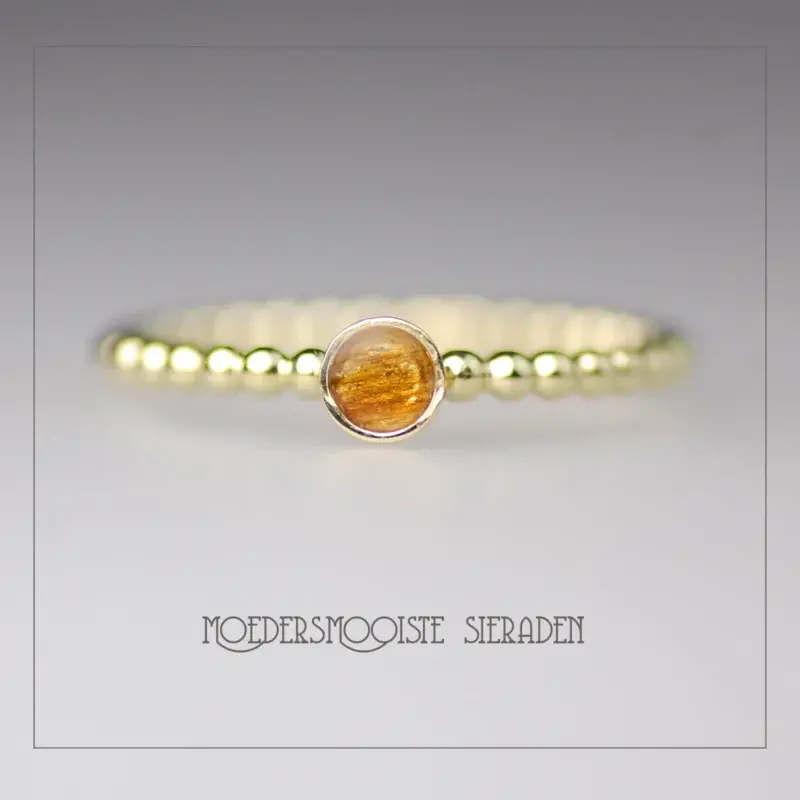 Haarlokring van Goud Balletjesring Klein