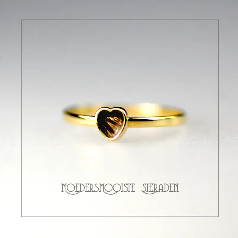 Haarlokring van Goud Solid Heart of Gold