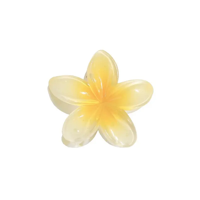 Hairclip tropical flower geel