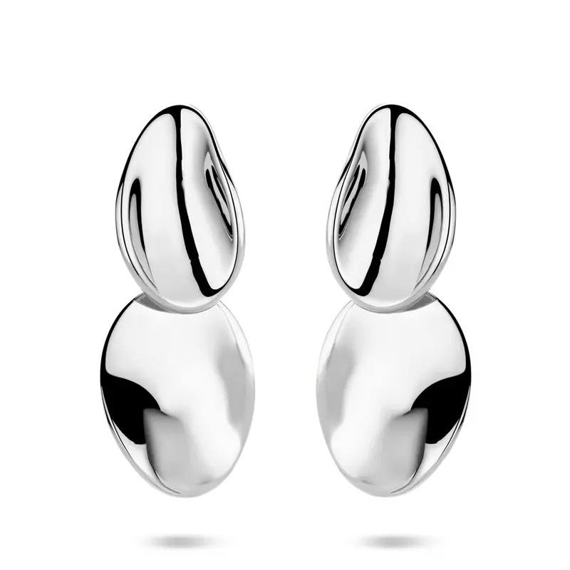 Hangende oorbellen 32 mm zilver