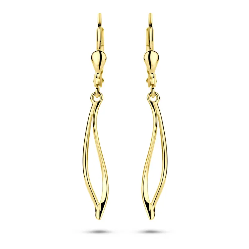 Hangende oorbellen brisure haak 41 mm 14K geelgoud