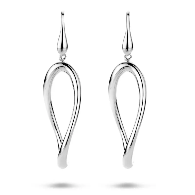 Hangende oorbellen franse haak 65 mm zilver