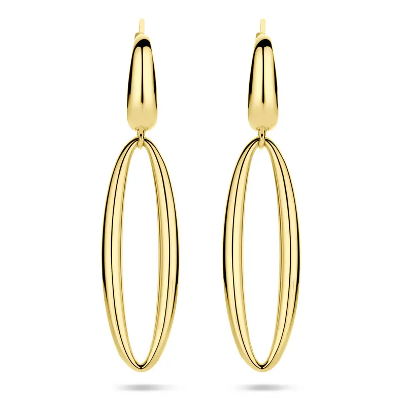 Hangende oorbellen schakel 42 mm 14K geelgoud