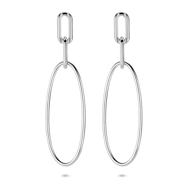 Hangende oorbellen schakel 44 mm zilver