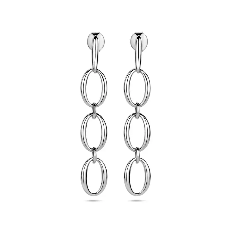 Hangende oorbellen schakel 45 mm zilver