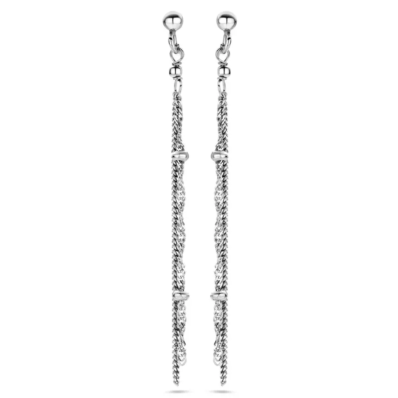 Hangende oorbellen schakel 55 mm zilver
