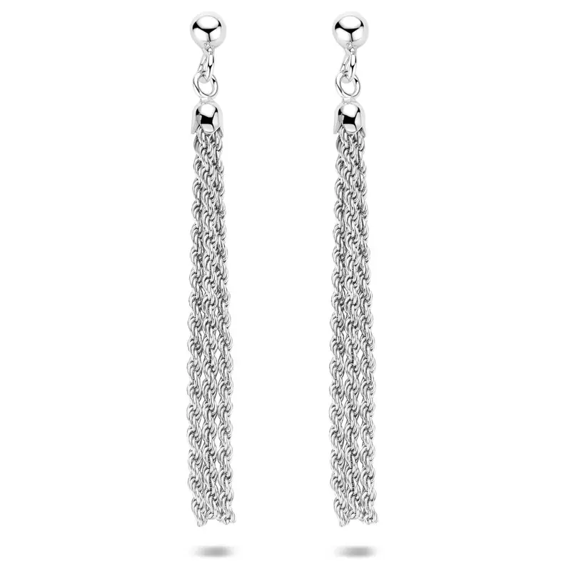 Hangende oorbellen schakel 58 mm zilver