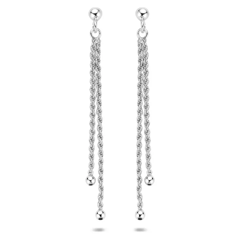 Hangende oorbellen schakel 64 mm zilver
