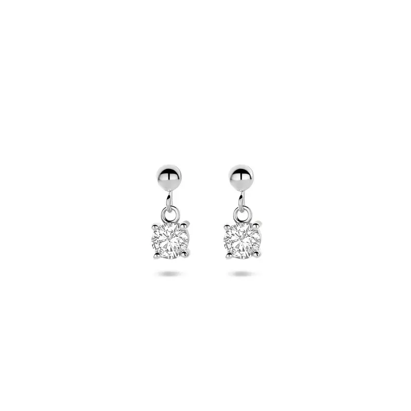 Hangende oorbellen zirkonia 11 mm zilver