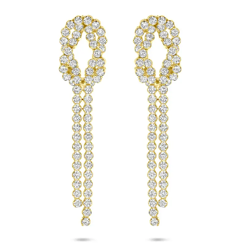 Hangende oorbellen zirkonia 53 mm 1 micron zilver verguld