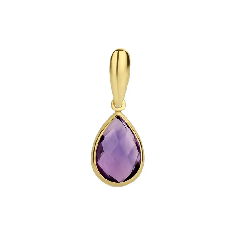 hanger amethist 14K geelgoud