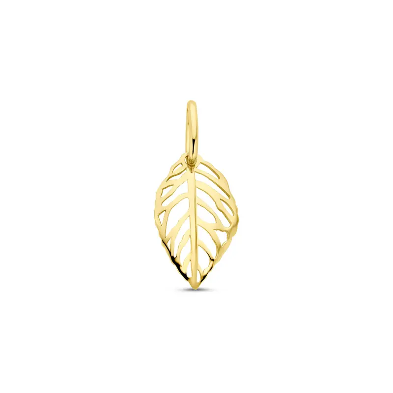 Hanger blad 17 mm 14K geelgoud