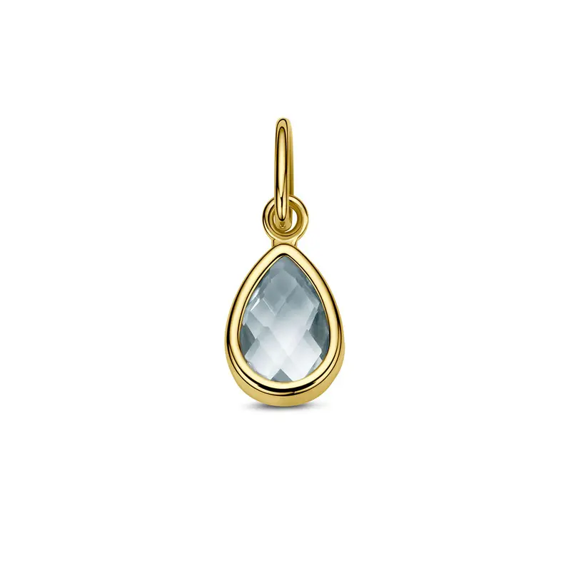 Hanger blauw topaas 14K geelgoud 7,5 mm