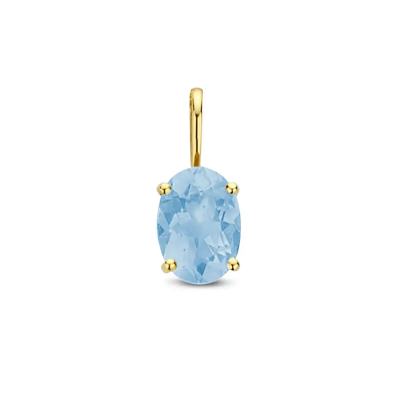 hanger blauw topaas 14K geelgoud