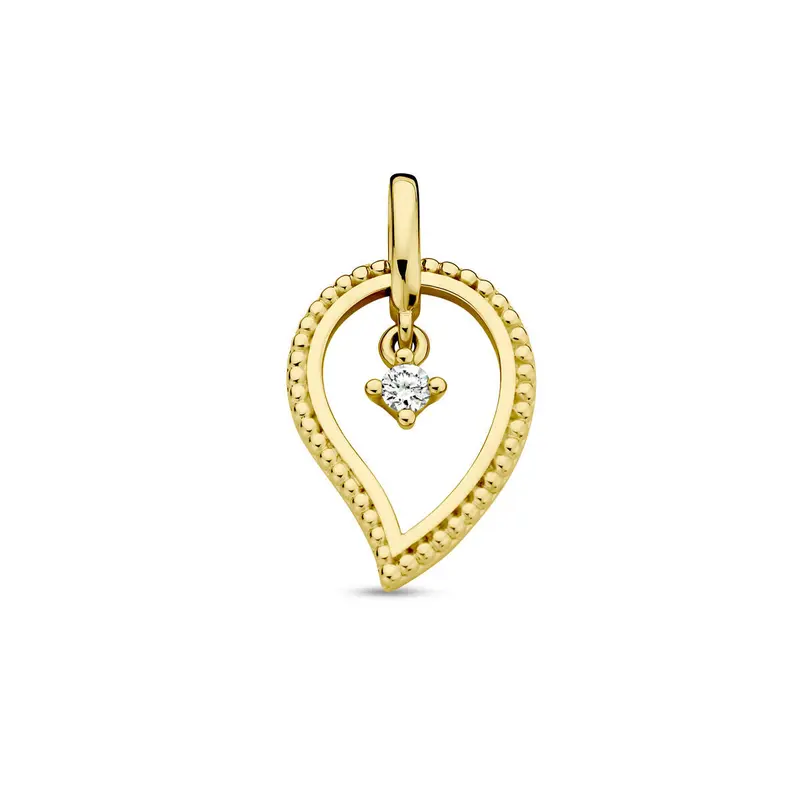 hanger diamant 0.06ct h si 14K geelgoud