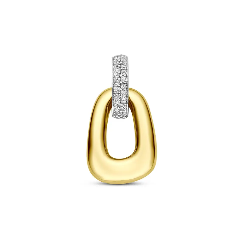 Hanger diamant 0.07ct h si 14K bicolor goud 14,5 mm