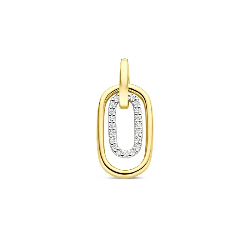 Hanger diamant 0.08ct h si 20 mm 14K bicolor goud