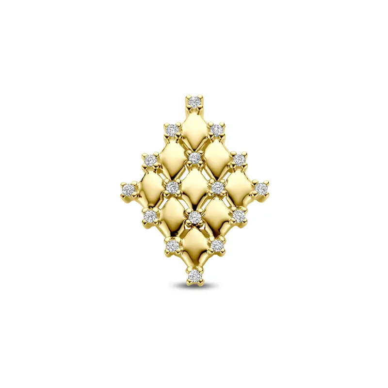 Hanger diamant 0.09ct h si 17 mm 14K geelgoud