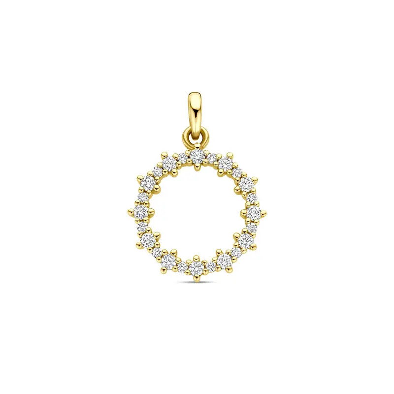 Hanger diamant 0.25ct 18 mm 14K geelgoud