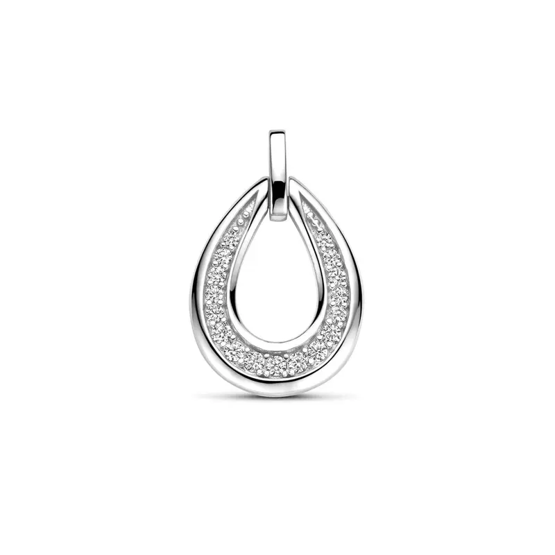 Hanger druppel zirkonia 21 mm zilver