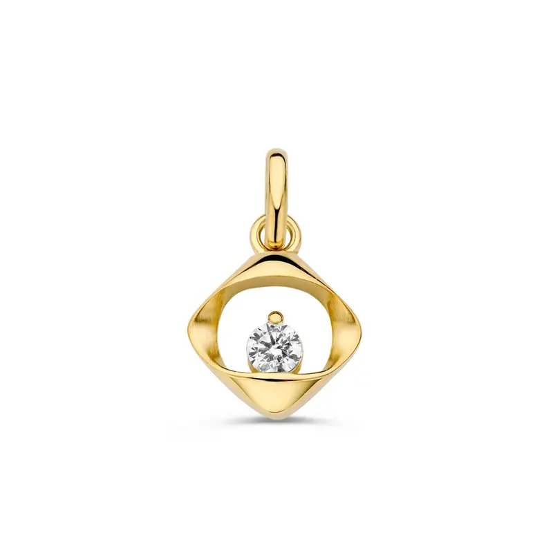 Hanger geelgoud zirkonia