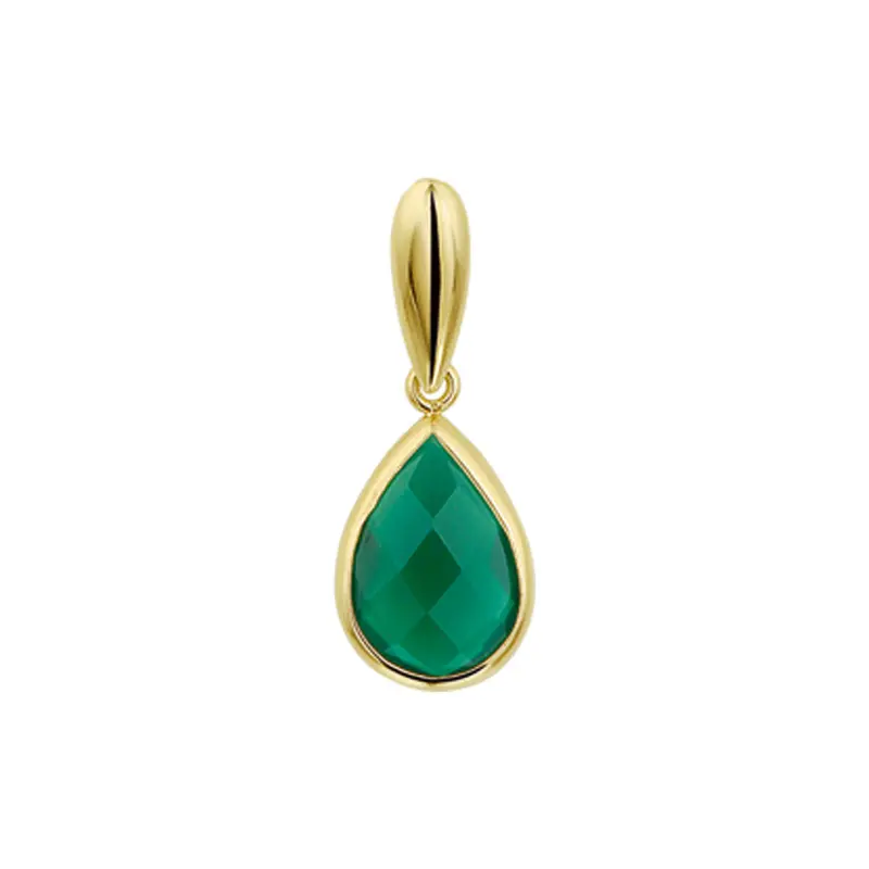 hanger groen agaat 14K geelgoud