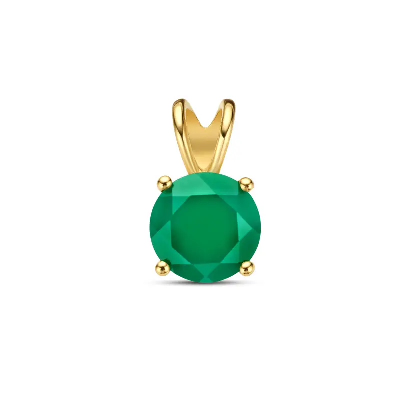 hanger groen agaat 14K geelgoud