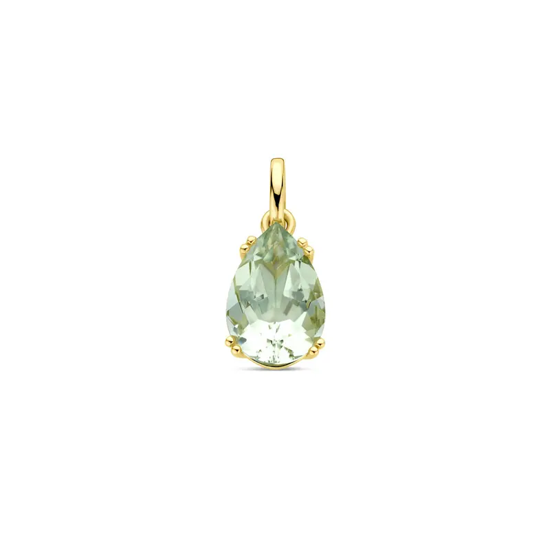 Hanger groen amethist 18 mm 14K geelgoud