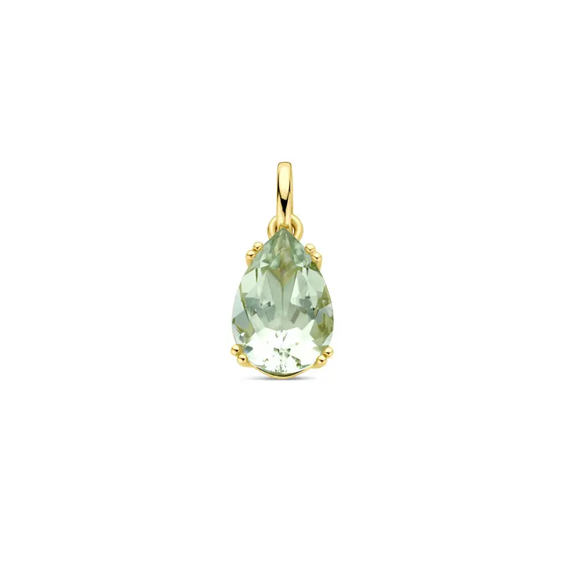 hanger groen amethist 18 mm 14K geelgoud