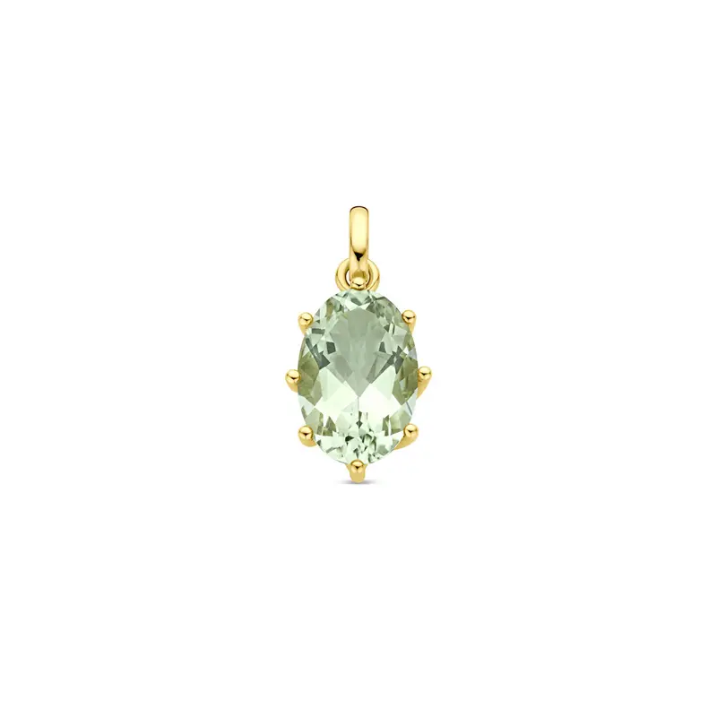 Hanger groen amethist 20 mm 14K geelgoud