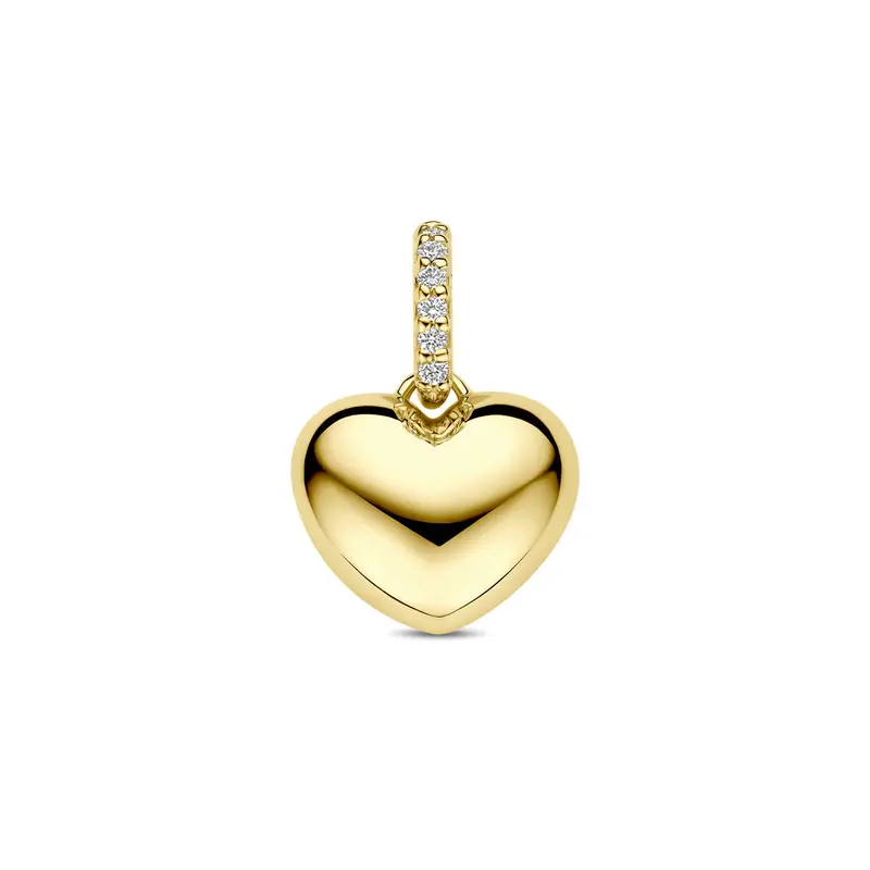 Hanger hart diamant 0.03ct h si 14K geelgoud 9 mm