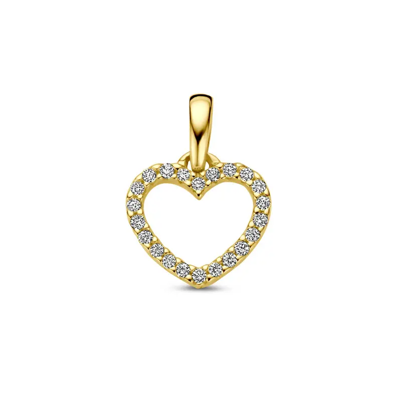 hanger hart en diamant h si 14K geelgoud
