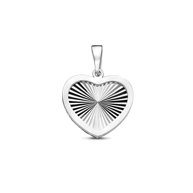 Hanger hart gediamanteerd 12 mm zilver