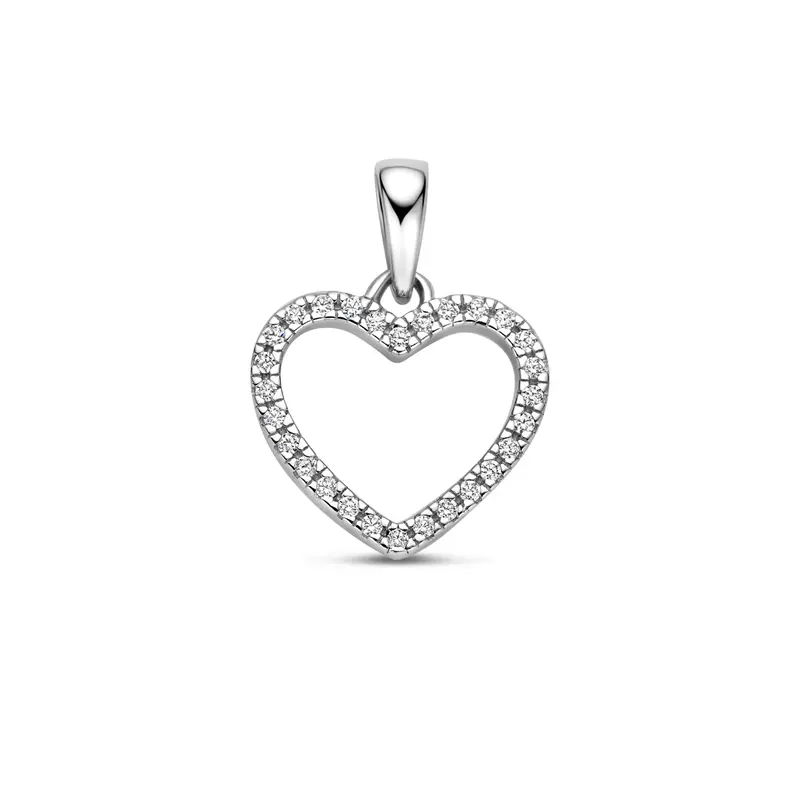 Hanger hart zirkonia zilver gerhodineerd – 1342834