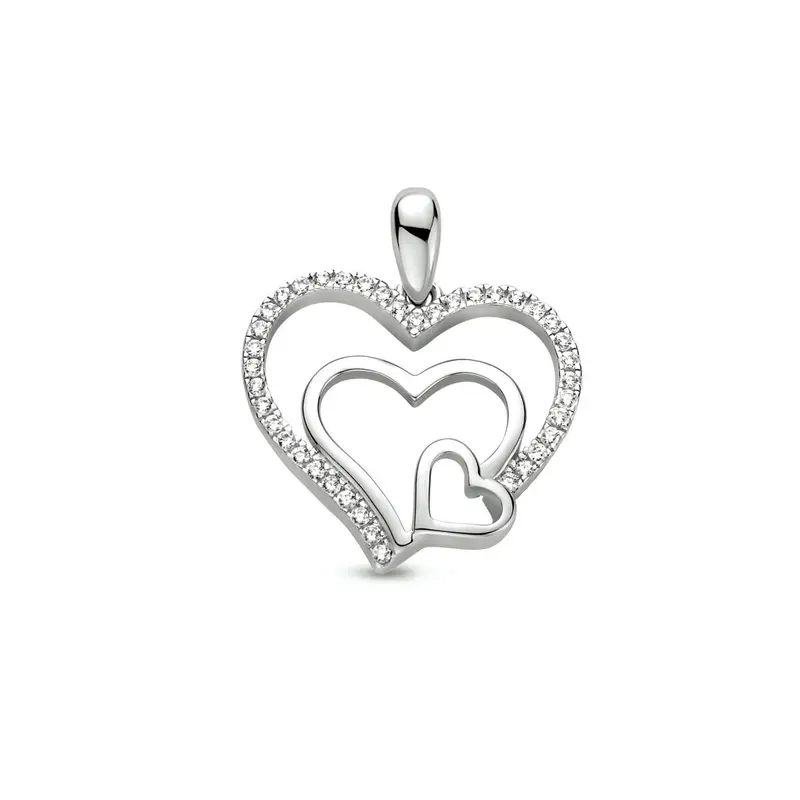 hanger hart zirkonia zilver gerhodineerd