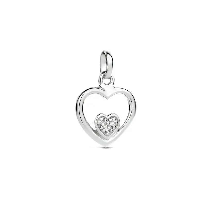 hanger hart zirkonia zilver gerhodineerd