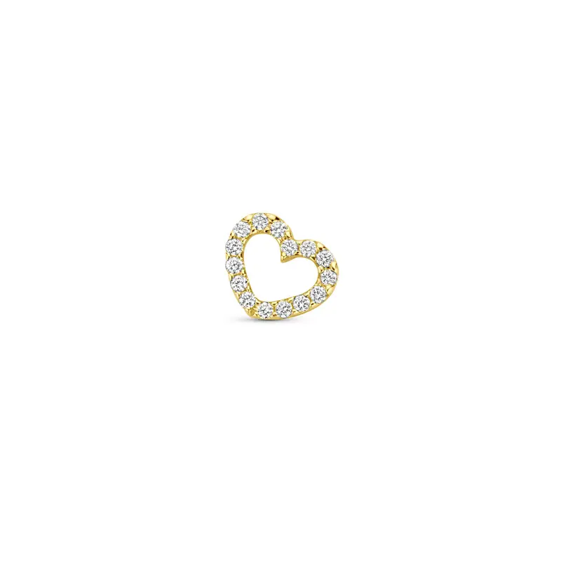 Hanger hartje diamant 0.04ct h si 5 mm 14K geelgoud