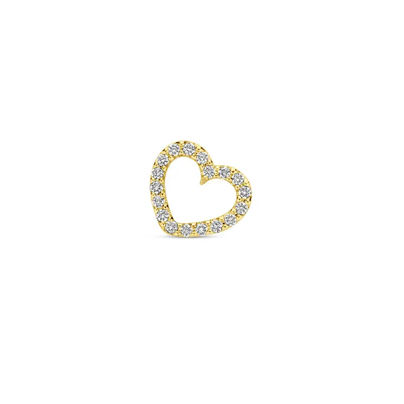 Hanger hartje diamant 0.05ct h si 6,5 mm 14K geelgoud