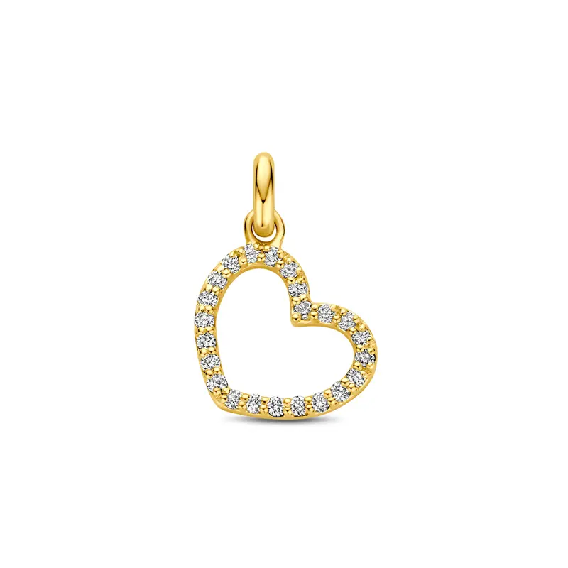 Hanger hartje lab grown diamant 14K geelgoud 0.18ct f vs 11 mm – 4036013
