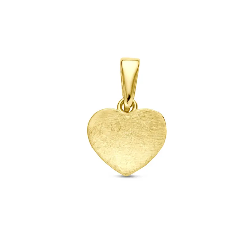 Hanger hartje poli/mat 13 mm 14K geelgoud