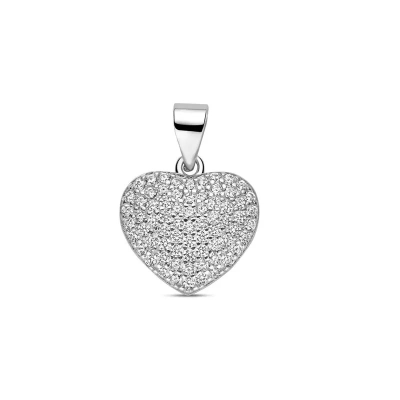 Hanger hartje zirkonia 12 mm gerhodineerd zilver – 1341361