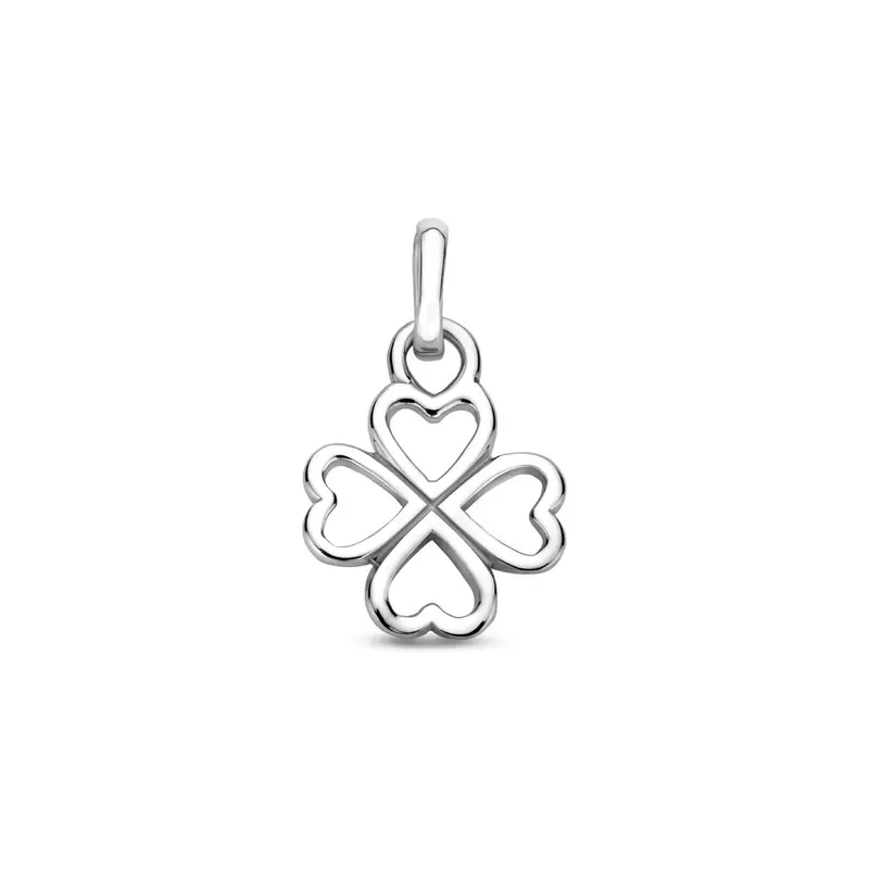 Hanger klavertje 10 mm gerhodineerd zilver – 1341923