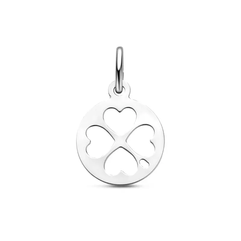 Hanger klavertjes 19 mm zilver