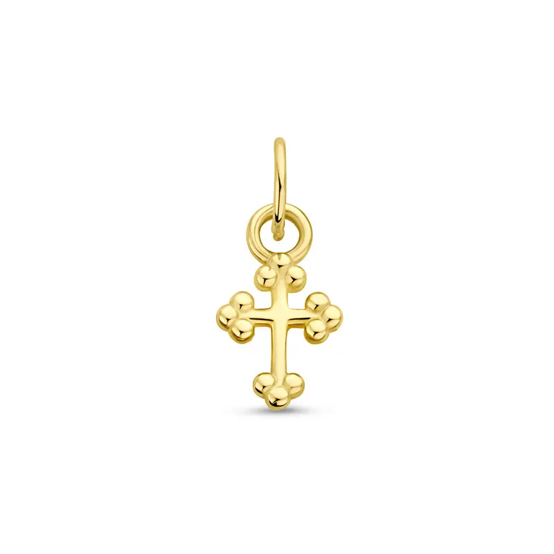 Hanger kruis 6,5 mm 14K geelgoud