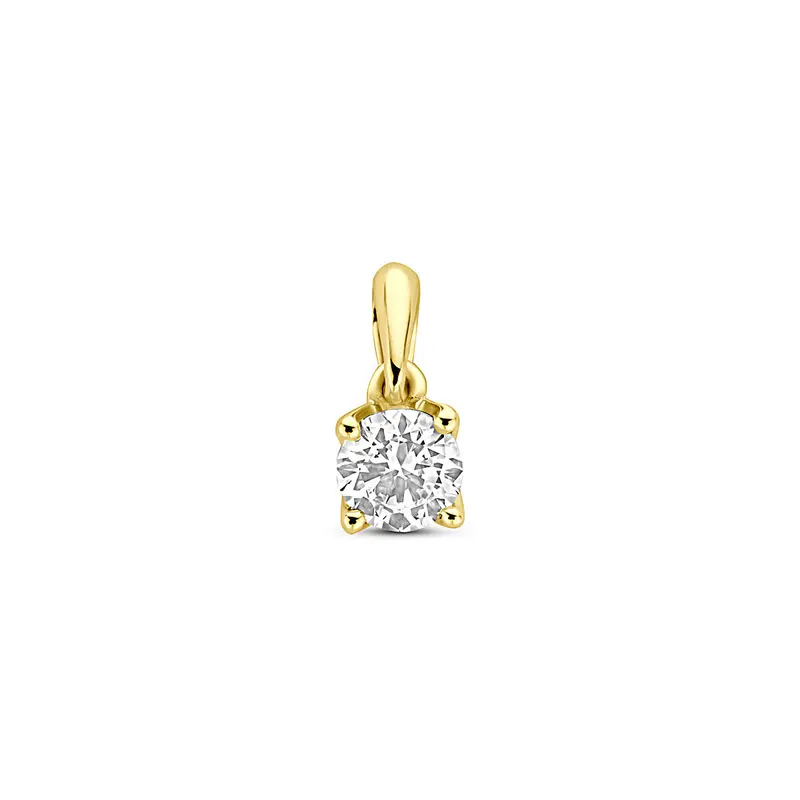 hanger lab grown diamant 0.25ct h si 9,5 mm 14K geelgoud