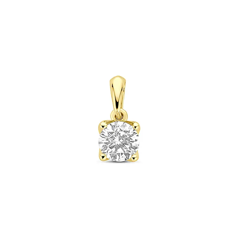 hanger lab grown diamant 0.50ct h si 10 mm 14K geelgoud
