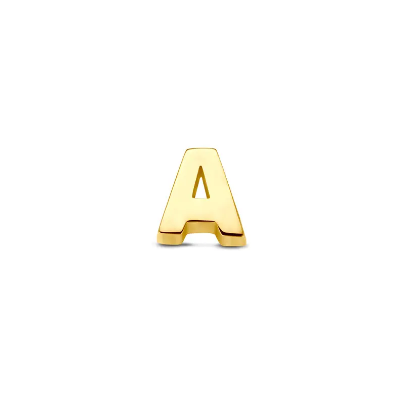 Hanger letter 5,5 mm 14K geelgoud